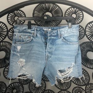 Grlfrnd Helena high rise denim cutoff shorts